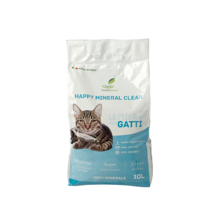 Lettiera per gatti happy mineral clean carbone 10lt