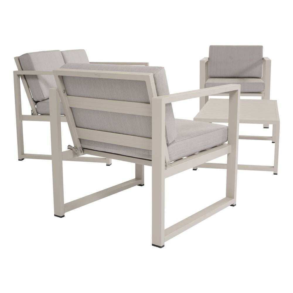 Salotto da Giardino Vision - Set con Divano e Poltrone in Alluminio Beige