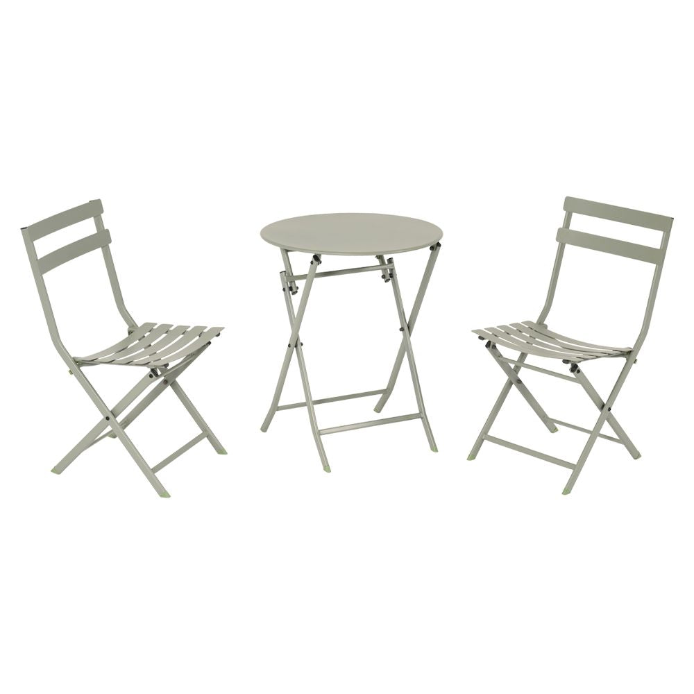 Click – Set da Balcone Pieghevole 2 Posti in Ferro verde salvia