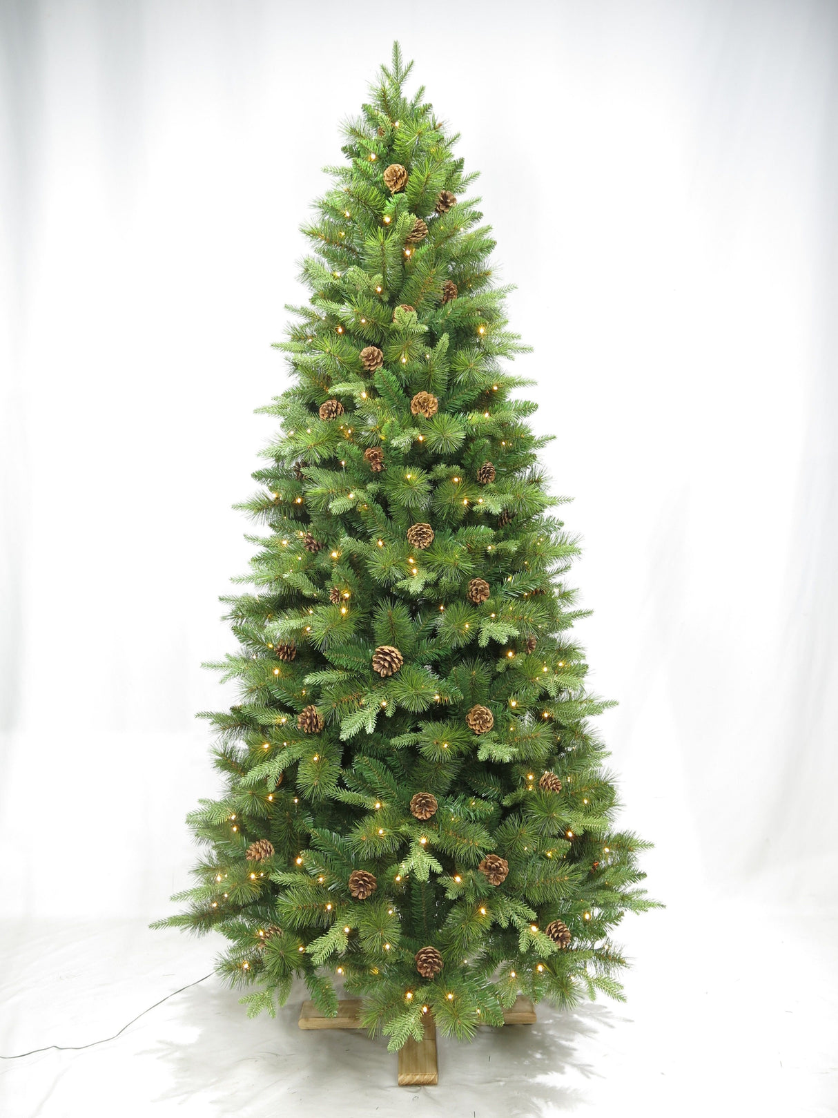 Abete di Natale artificiale Forest con base in Pe e Pvc con led