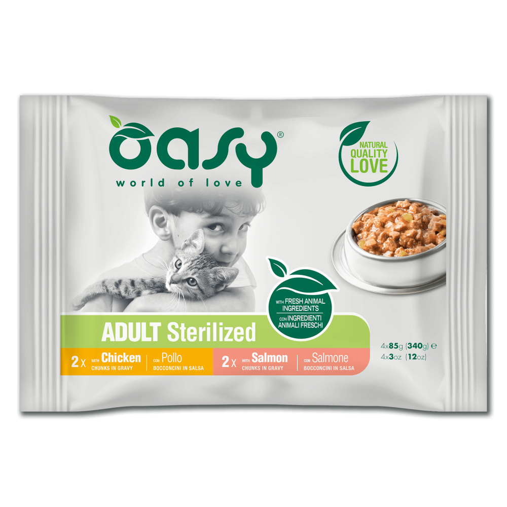 Oasy FlowPack buste in bocconi per gatti 4x85gr