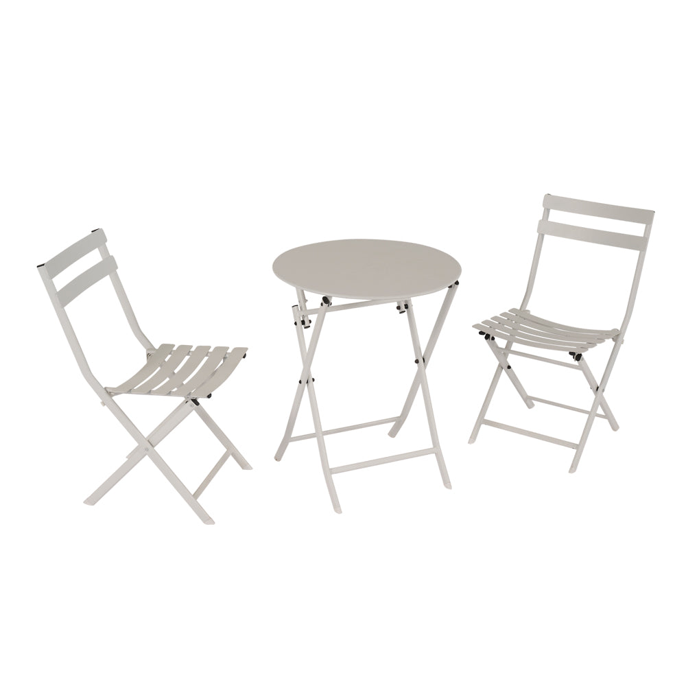 Click – Set da Balcone Pieghevole 2 Posti in Ferro Bianco