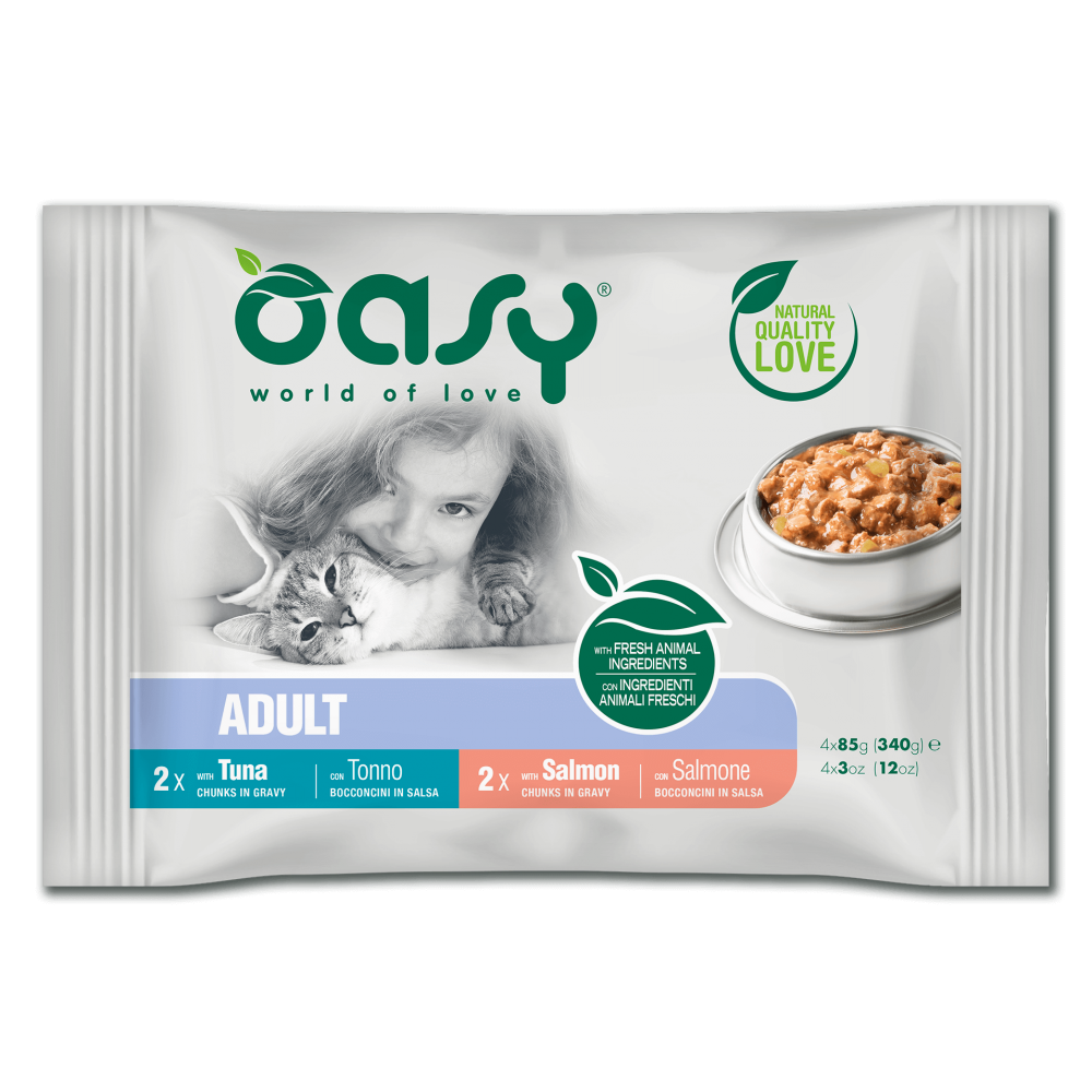 Oasy FlowPack buste in bocconi per gatti 4x85gr