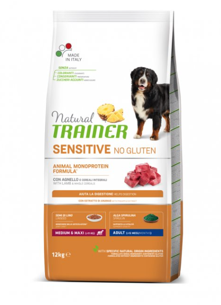 Natural Trainer No Gluten Adult Medium/Maxi Lamm
