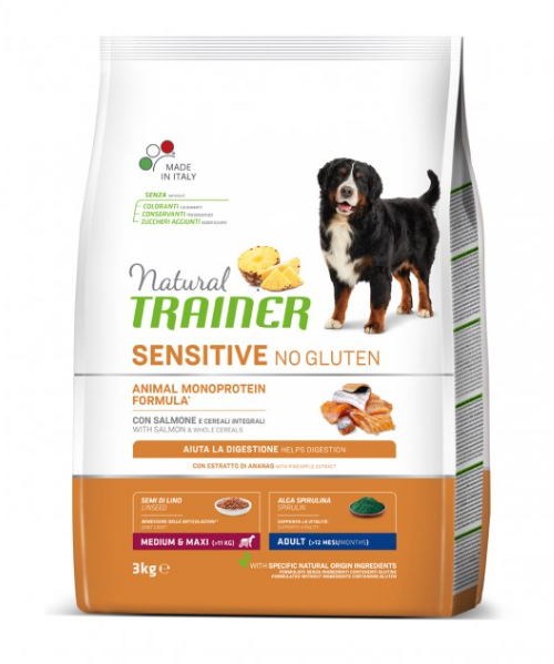 Natural Trainer No Gluten Adult Medium/Maxi Lachs