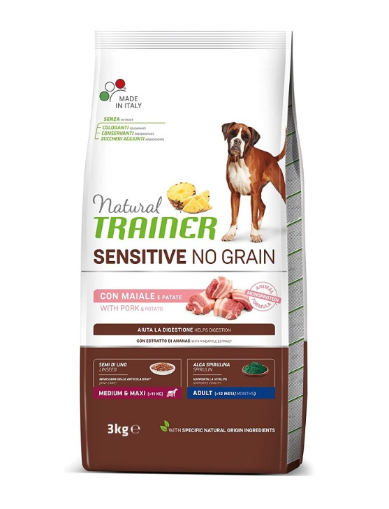 Natural Trainer No Grain Adult Medium/Maxi Schwein