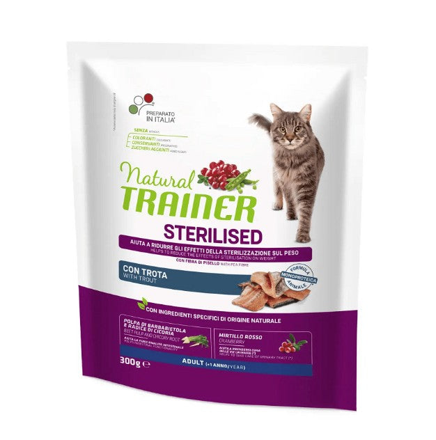 Natural Trainer Cat sterilizzato adulto trota 300 gr