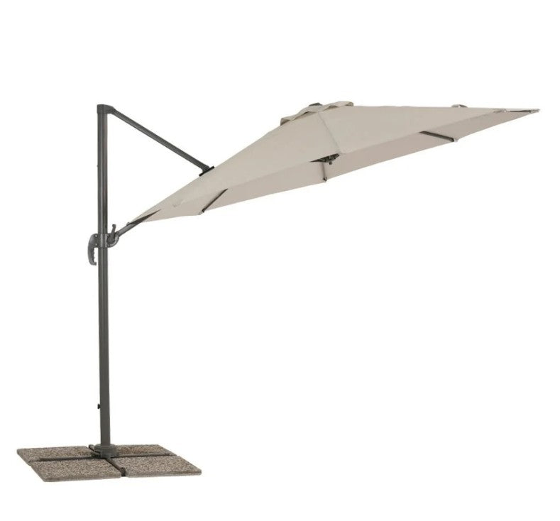Ombrellone palo laterale da giardino in alluminio grigio - Circle