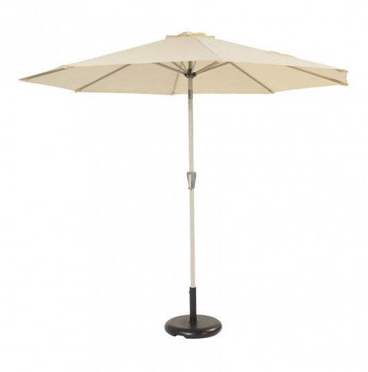 Ombrellone palo centrale rotondo 270 cm champagne e telo beige - Vigo