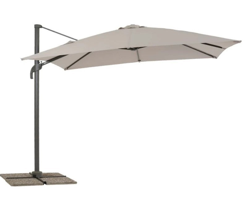 Ombrellone palo laterale da giardino in alluminio grigio - Minerva