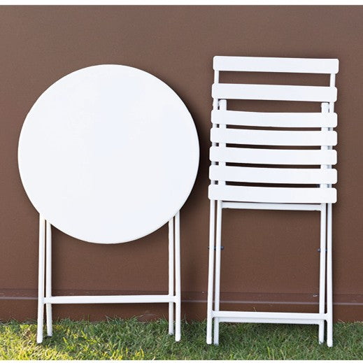 Click – Set da Balcone Pieghevole 2 Posti in Ferro Bianco