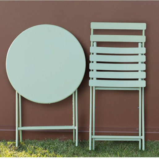 Click – Set da Balcone Pieghevole 2 Posti in Ferro verde salvia