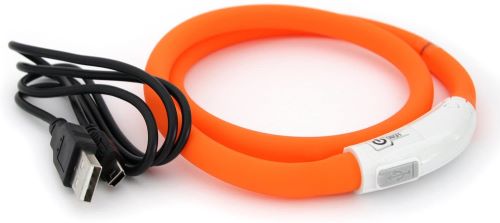 Collar with rechargeable LED lights for dogs