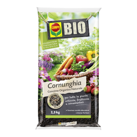 Concime granulare biologico organico naturale arricchito con cornunghia 2,5 Kg - Iperverde