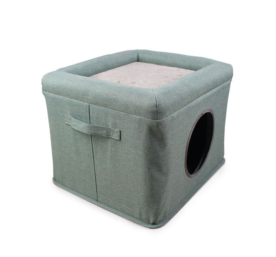 Sage green pouf kennel