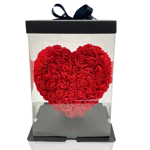 Heart of red roses H35 cm with gift box
