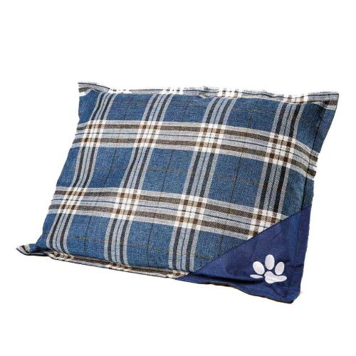 Tartan dog cushion in Denin 62x85 cm