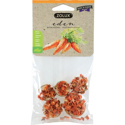 Eden wooden washers with dried vegetables for rodents