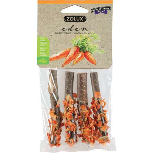 Eden wooden logs with dried vegetables for rodents