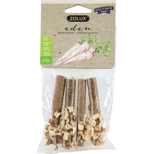 Eden wooden logs with dried vegetables for rodents