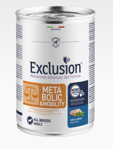 Exclusion - Metabolic e Mobility Dog - maiale e fibre - 400gr