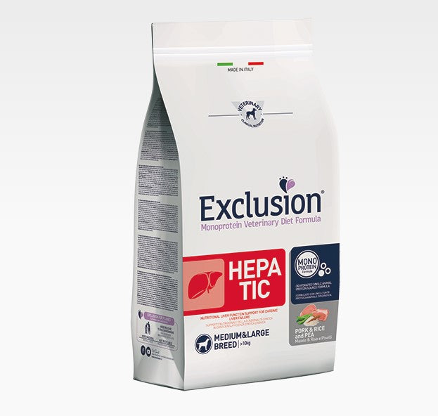 Exclusion - Veterinary Diet Canine - Hepatic Dog Medium/Large - maiale e riso