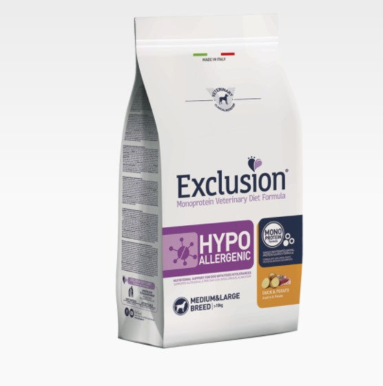 Exclusion - Veterinary Diet Canine - Hypoallergenic Dog Medium/Large - anatra e patate