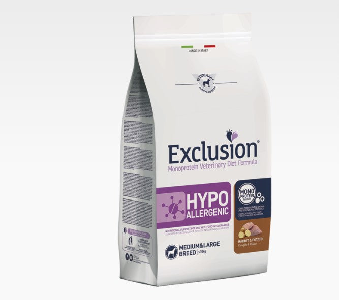 Exclusion - Veterinary Diet Canine - Hypoallergenic Dog Medium/Large - coniglio e patate