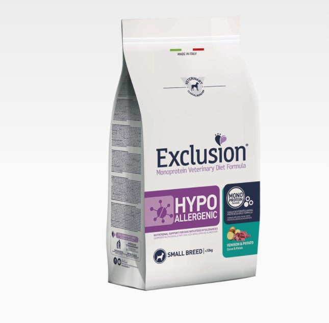 Exclusion - Veterinary Diet Canine - Hypoallergenic Dog Small - cervo e patate