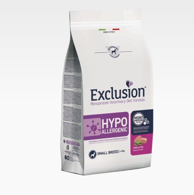 Exclusion - Veterinary Diet Canine - Hypoallergenic Dog Small - pork and peas