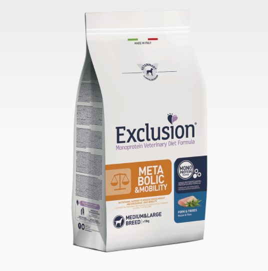 Exclusion - Veterinary Diet Canine - Metabolic & Mobility Medium/Large - Maiale e fibre