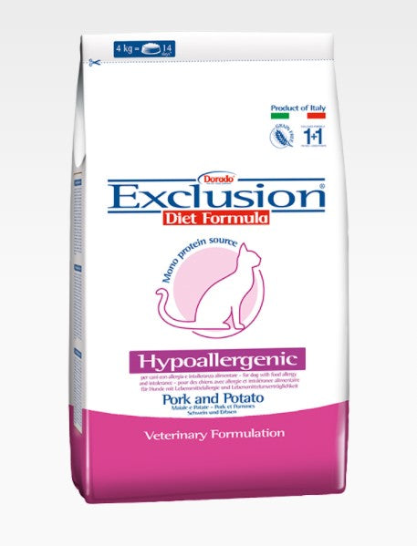 Exclusion - Veterinary Diet - Hypoallergenic Cat - pork and potatoes 2kg