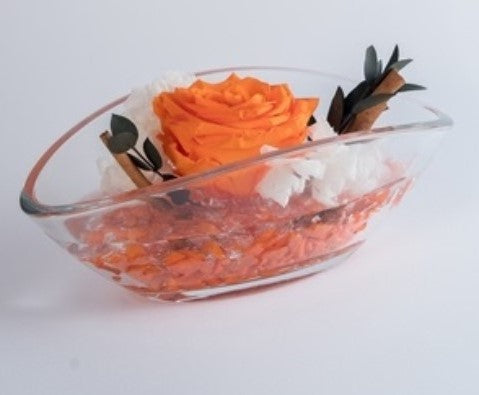 Flowercube stabilized composition Stone effect boat 6,5x8x16 cm