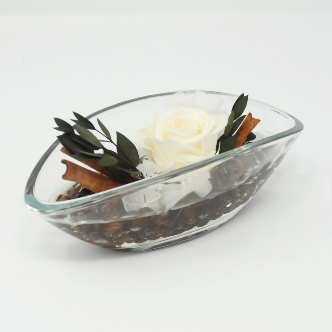 Flowercube stabilized composition Stone effect boat 6,5x8x16 cm
