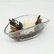 Flowercube stabilized composition Stone effect boat 6,5x8x16 cm