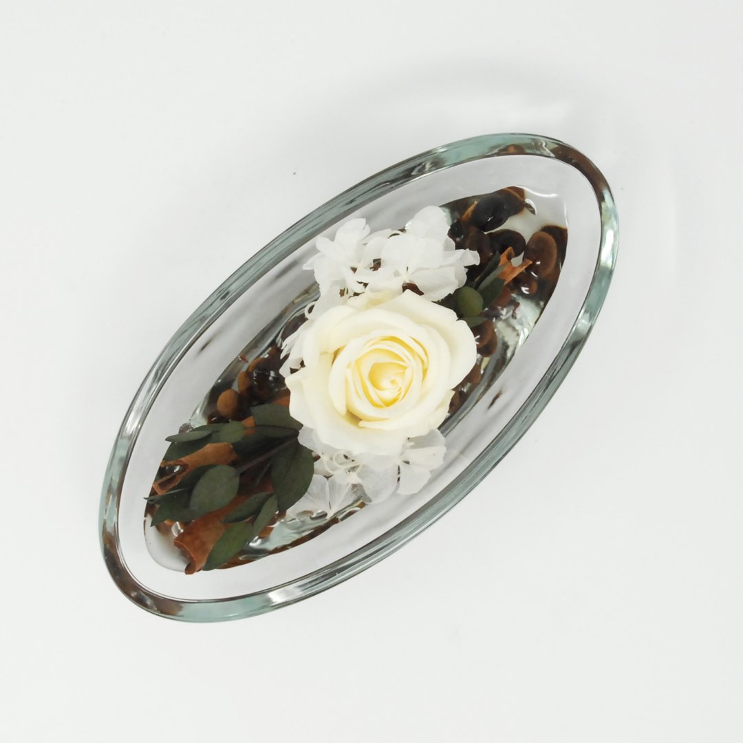 Flowercube stabilized composition Stone effect boat 6,5x8x16 cm