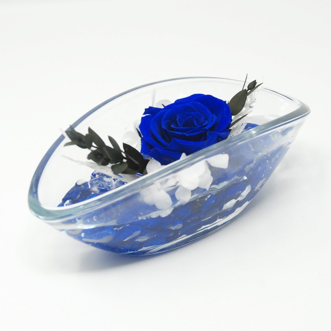 Flowercube stabilized composition Stone effect boat 6,5x8x16 cm