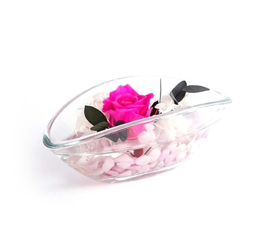 Flowercube stabilized composition Stone effect boat 6,5x8x16 cm
