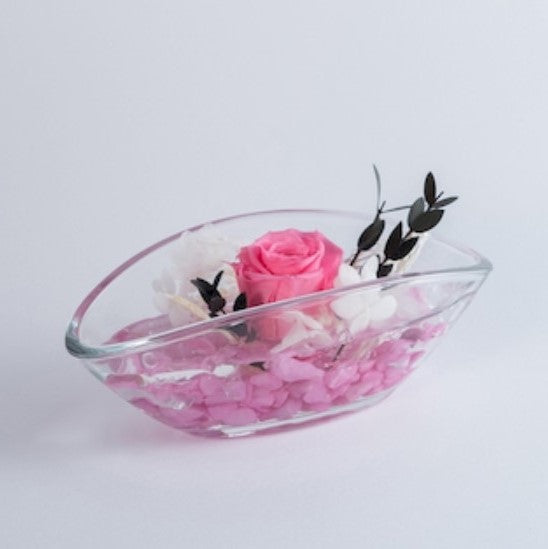 Flowercube stabilized composition Stone effect boat 6,5x8x16 cm