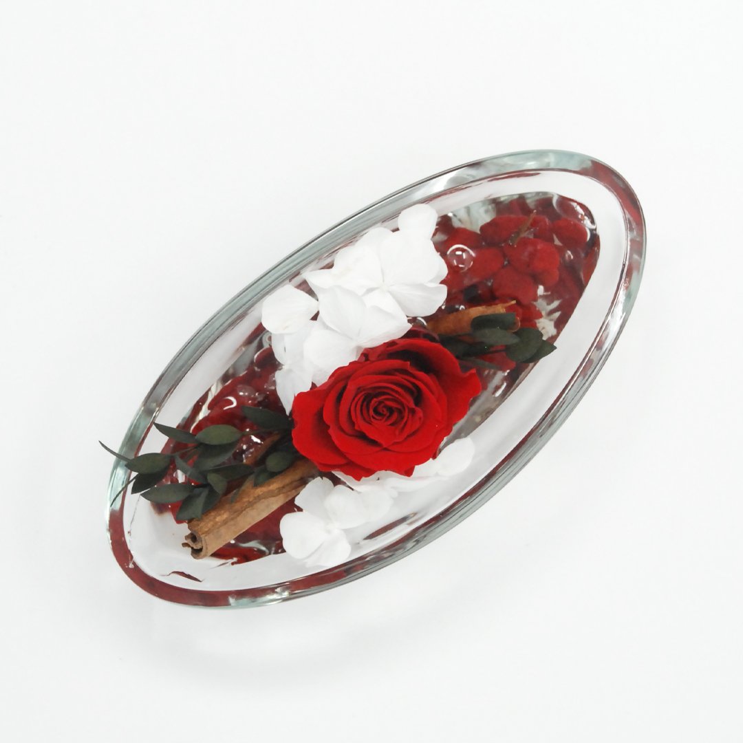 Flowercube stabilized composition Stone effect boat 6,5x8x16 cm