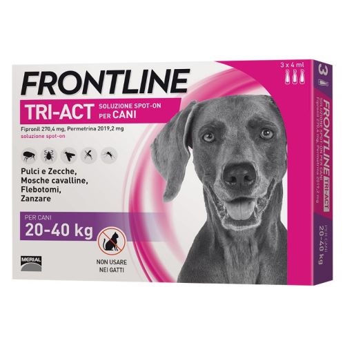 Frontline Tri-Act spot-on solution L for dogs 20-40 kg with 3 pipettes