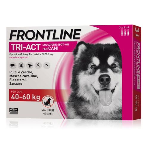 Frontline Tri-Act XL spot-on solution for dogs from 40-60 kg with 3 pipettes