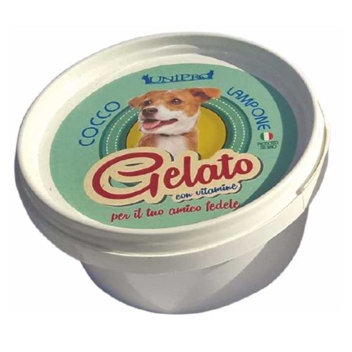 Coconut and raspberry flavored ice cream for dogs 60 gr