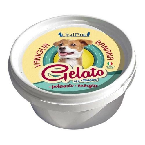Vanilla and banana flavored ice cream for dogs 60 gr