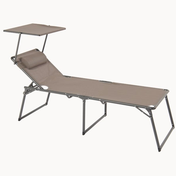 Folding sunbed with dove gray roof