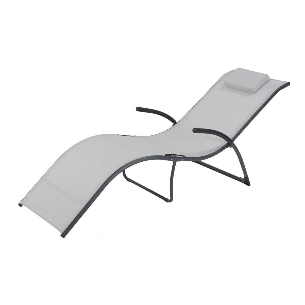 Gray folding sunbed - Flip model
