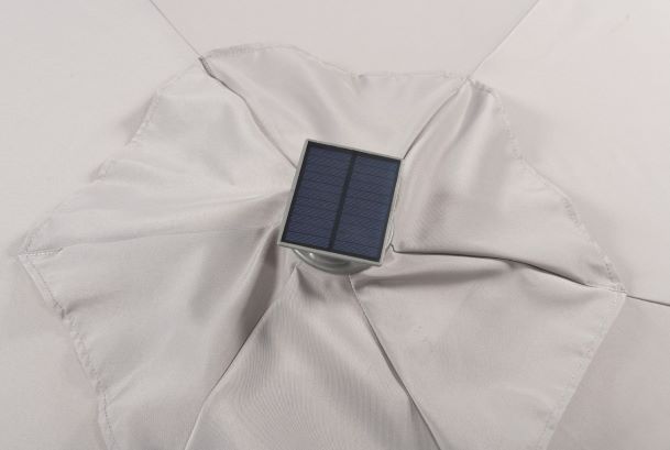 Umbrella central pole Plus round 270 cm gray with LED lights