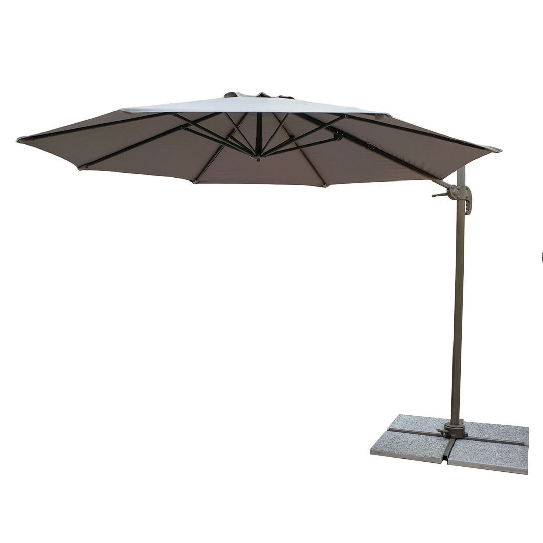 Aluminum side pole umbrella Rondo 3x3 dove gray