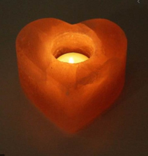 Portacandele sale a forma di cuore