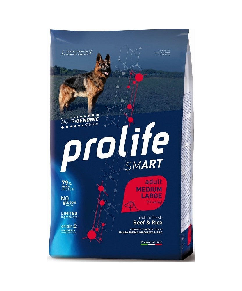 Prolife Smart Adult Dog mittelgroßer Rinderreis 12 kg